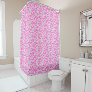Rideaux De Douche Camouflage Gris Rose 