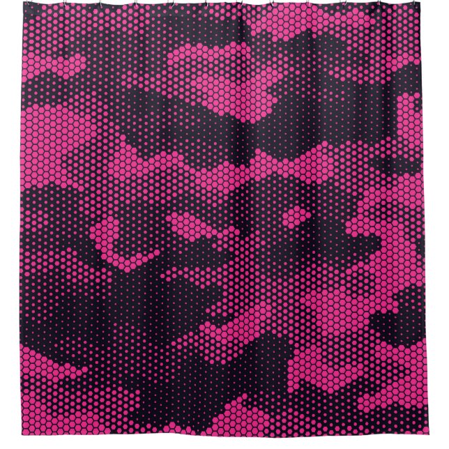 Rideaux De Douche Camouflage hexagonal, texture militaire arrière -  (Devant)