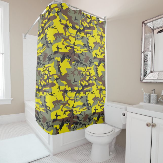 Rideaux De Douche Camouflage jaune et Brown, Militaire, Armée (En situation)