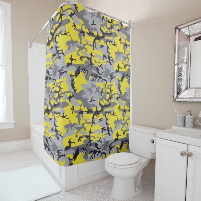 Rideaux De Douche Camouflage jaune et gris, Militaire, Armée (En situation)