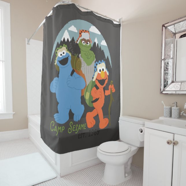 Rideaux De Douche Camp Sesame Street EST. 1969 (En situation)