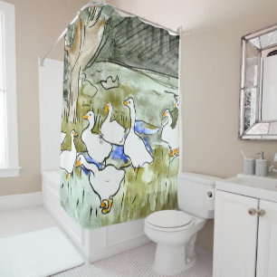 Rideaux De Douche Canards et oies de style Art nouveau néerlandais