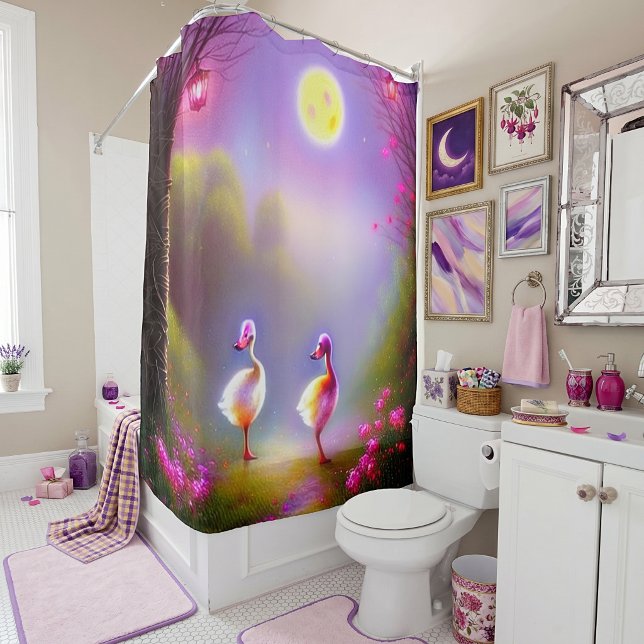 Rideaux De Douche Canards fantaisistes mignons (Créateur téléchargé)