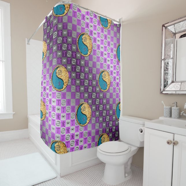 Rideaux De Douche Cancer & Sanglier de Feu (En situation)