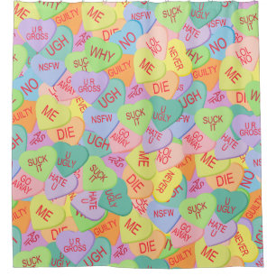 Rideaux De Douche Candy Hearts Motif - SFW