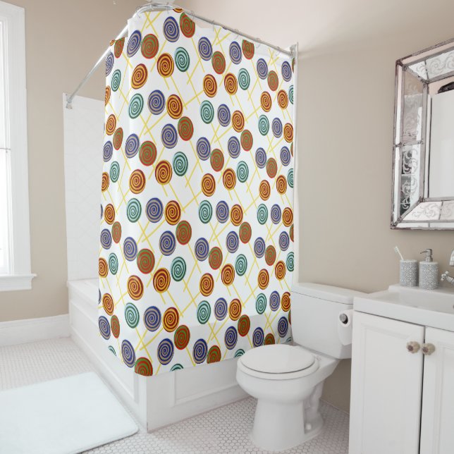 Rideaux De Douche Candy pattern | Lollies pattern | lollipop 47 (En situation)