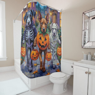 Rideaux De Douche Cane Corso faisant Trick-or-Treating dans des cost