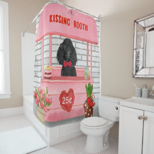 Rideaux De Douche caniche Chien Valentine's Day Kissing Booth