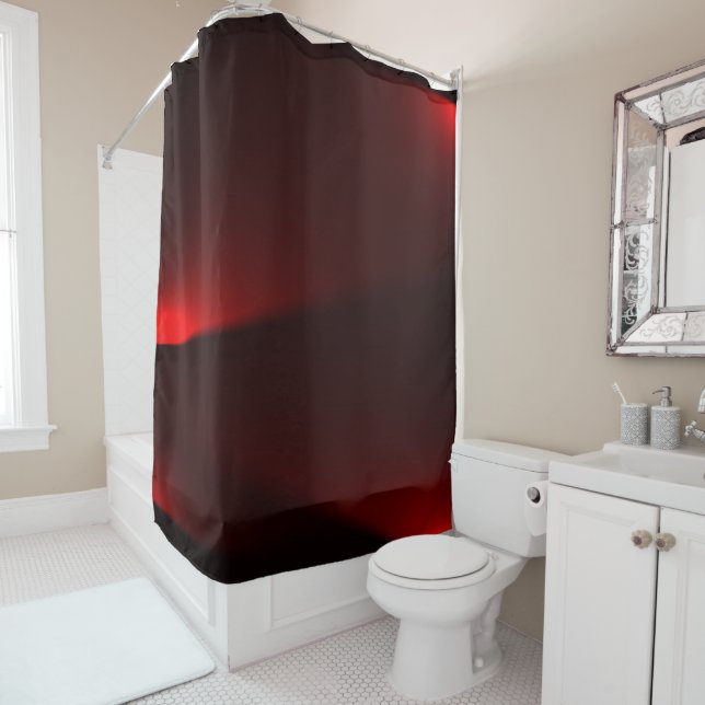 Rideaux De Douche Canneberge Et Lumières Noires (En situation)