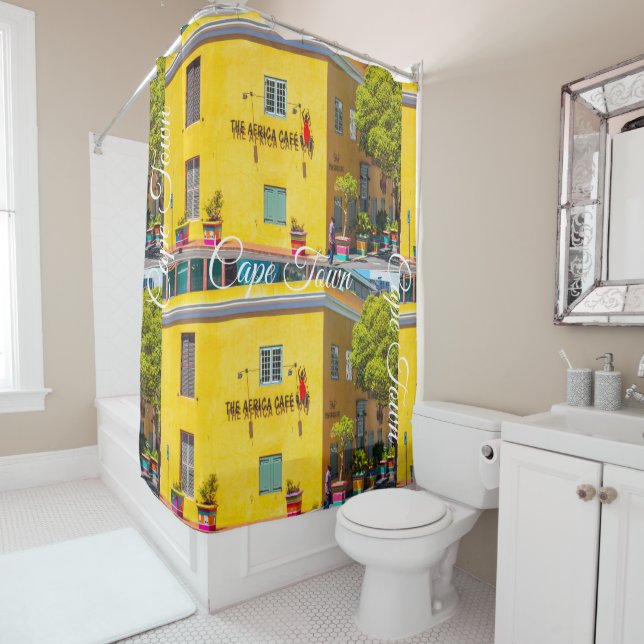 Rideaux De Douche Cape Town Cityscape Architecture Afrique du Sud (En situation)