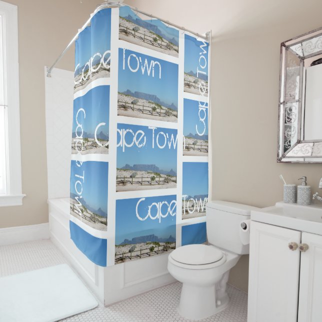Rideaux De Douche Cape Town Table Mountain ZA Afrique du Sud (En situation)