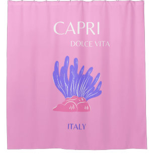 Rideaux De Douche Capri, Italie, Preppy, rose