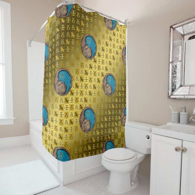 Rideaux De Douche Capricorne & Dragon d'eau (En situation)
