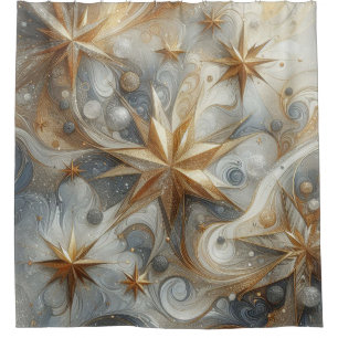 Rideaux De Douche Capturer Art Hiver Scène & Cristaux de neige et de