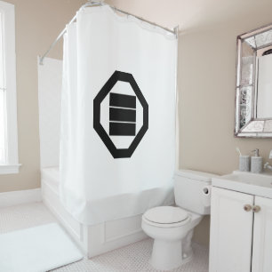 Rideaux De Douche Caractères kanji pour trois sur plateau