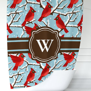 Rideaux De Douche Cardinal hivernal personnalisé