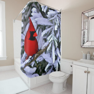Rideaux De Douche Cardinal rouge d'hiver