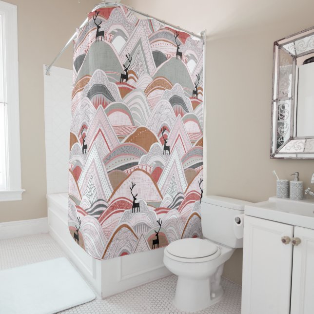 Rideaux De Douche caribou sienne (En situation)