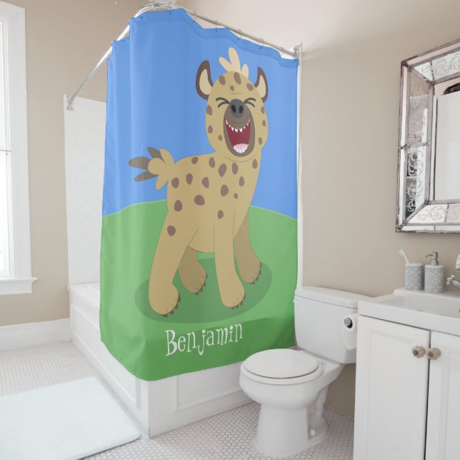 Rideaux De Douche Caricature amusante hyena riant illustration (En situation)