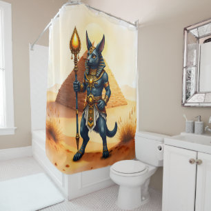 Rideaux De Douche Caricature Anubis - Dieu égyptien de l'après-vie