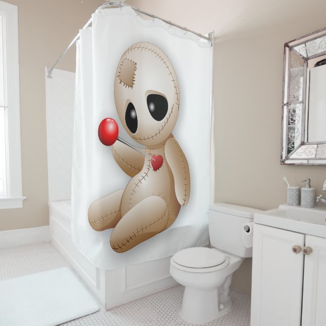 Rideaux De Douche Caricature de poupée vaudou en amour (En situation)
