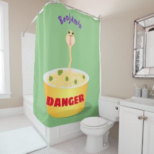 Rideaux De Douche Caricature de serpent aux nouilles mignonnes illus
