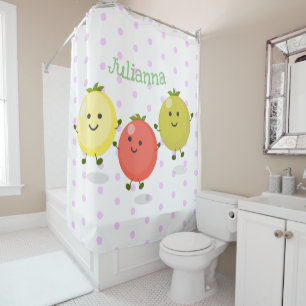 Rideaux De Douche Caricature de tomates cerises mûres