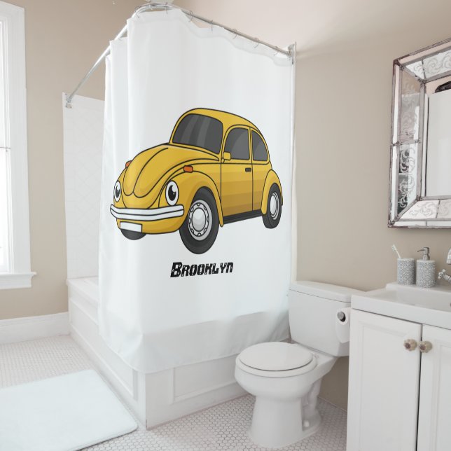 Rideaux De Douche Caricature de voiture classique (En situation)