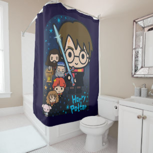 Rideaux De Douche Caricature Harry Potter Chambre des secrets Graphi
