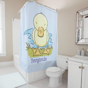 Rideaux De Douche Caricature jaune mignon pour canard bébé