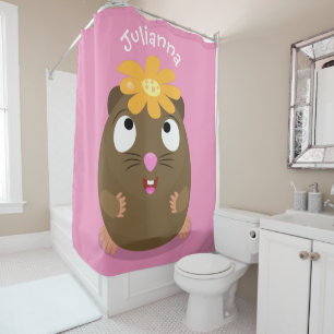 Rideaux De Douche Caricature joyeuse de cobaye mignonne