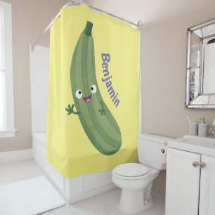 Rideaux De Douche Caricature joyeux de courgettes mignonnes