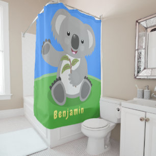 Rideaux De Douche Caricature joyeux koala agitant