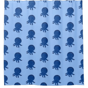 Rideaux De Douche Caricature octopus mignonne vieux papier