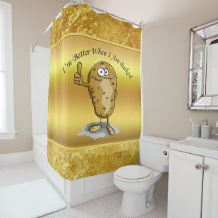 Rideaux De Douche caricature personnage pomme de terre aux grands ye