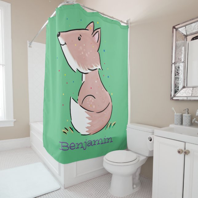 Rideaux De Douche Caricature pour bébé renard (En situation)