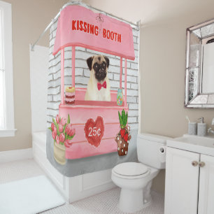Rideaux De Douche Carlin Chien Valentine's Day Kissing Booth