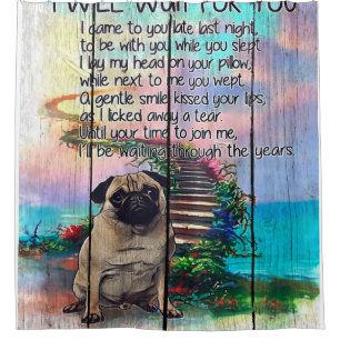 Rideaux De Douche Carlin Je Vais T'Attendre, Don Carlin Lover, Chien