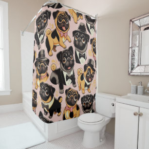 Rideaux De Douche Carlin sans couture Retro