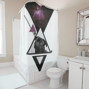 Rideaux De Douche Carlin spatial Black Carlin Chien Idée Cadeau Po