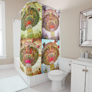 Rideaux De Douche Carnival balançoire motif rétro vintage coloré