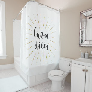 Rideaux De Douche Carpe Diem saisissent la typographie Main-en