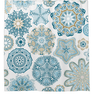 Rideaux De Douche Carré floral transparent : Copier le carrelage