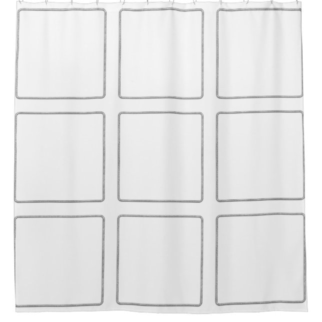 Rideaux De Douche Carré Frame argent + vos idées (Devant)