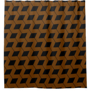 Rideaux De Douche Carré géométrique/rouge Brown et noir