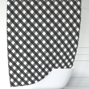 Rideaux De Douche Carreau Gingham Noir et Blanc