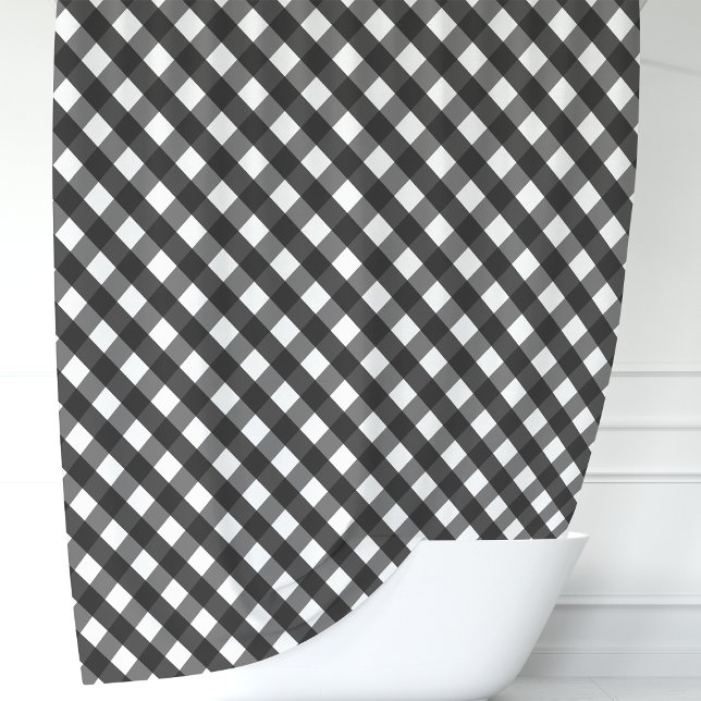 Rideaux De Douche Carreau Gingham Noir et Blanc (Créateur téléchargé)