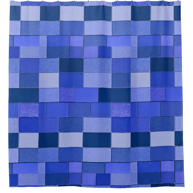 Rideaux De Douche Carreaux de mosaïque bleus (Devant)
