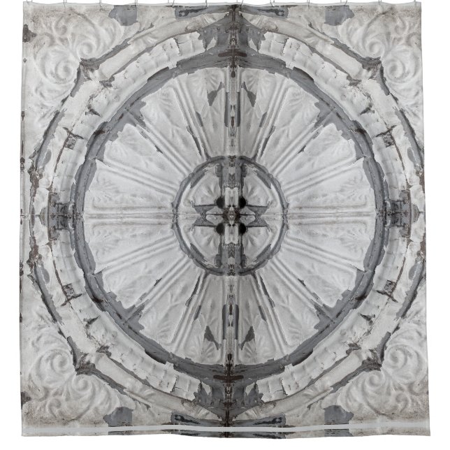 Rideaux De Douche Carreaux de plafond blanc antique (Devant)