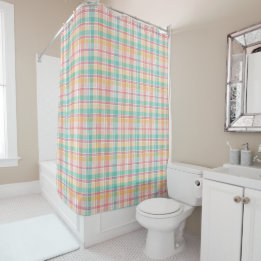 Rideaux De Douche Carreaux Vichy Multicolores